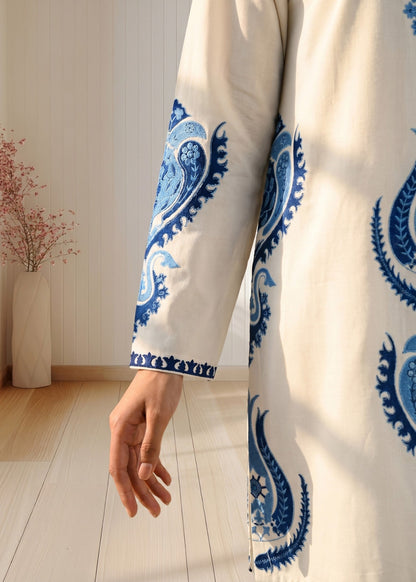 Embroidered White Lawn Cotton Kurta Set Online in Dubai DXB UAE Abudhabi Meena Bazaar