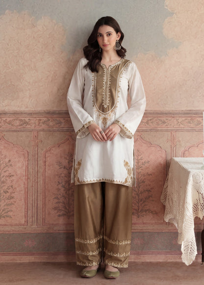 Embroidered White Lawn Kurta Set Online in Dubai DXB UAE Abudhabi Meena Bazaar