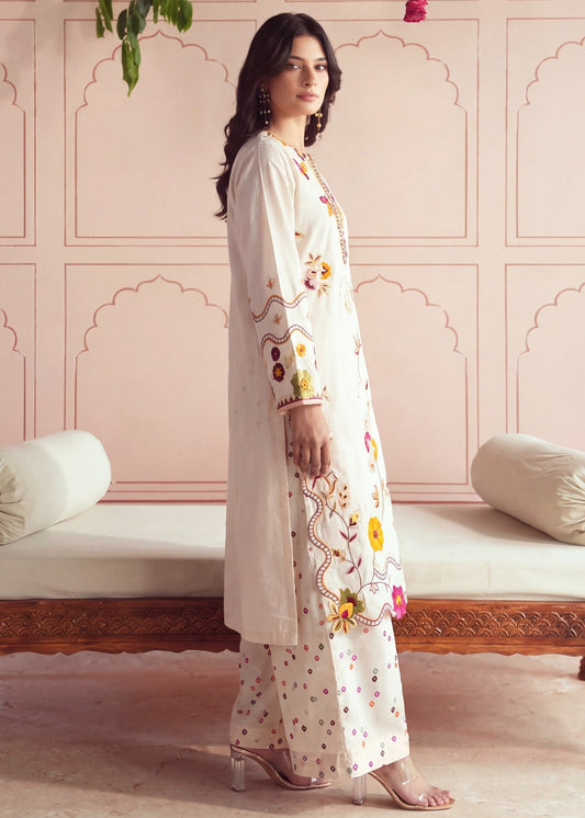 Embroidered White Lawn Pakistani Designer Suits Online in Sri Lanka India Australia