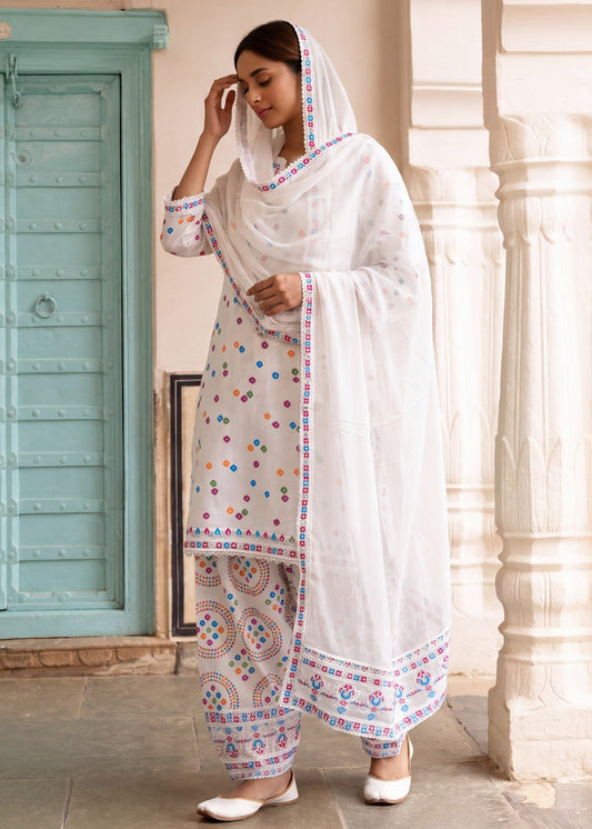 Embroidered White Lawn Salwar Suit Online in Dubai DXB UAE Abudhabi Meena Bazaar