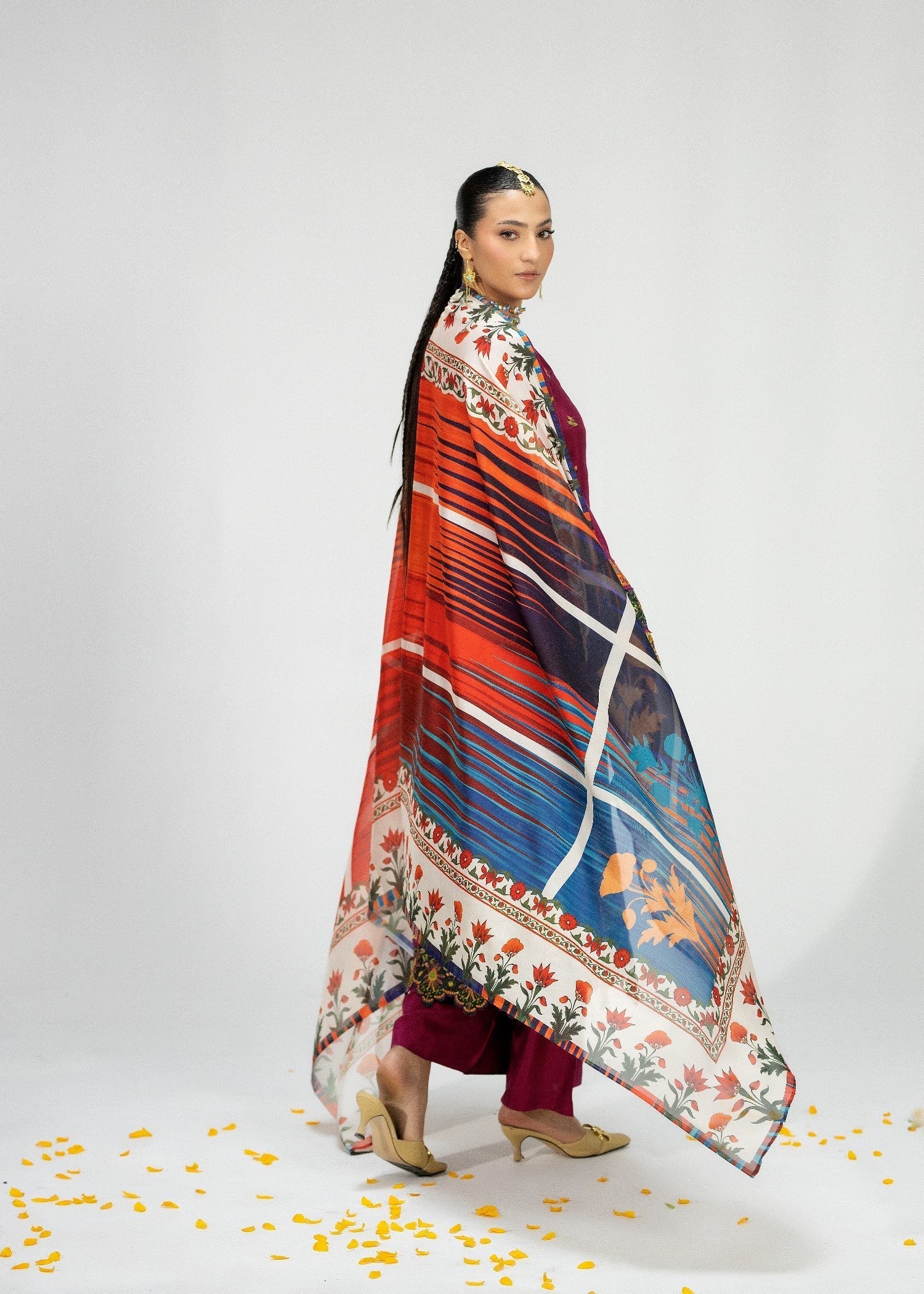 Embroidered Wine Silk Pakistani Suit Online in Dubai DXB UAE Abudhabi Meena Bazaar