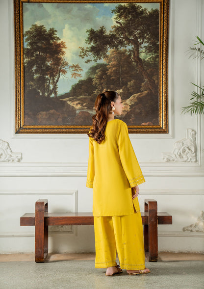 Embroidered Yellow Cotton Lawn Ladies Suit Online in KSA Riyadh Saudi Arabia Oman Bahrain Qatar