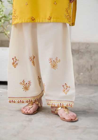 Embroidered Yellow Cotton Salwar Kameez for Women Online in KSA Riyadh Saudi Arabia Oman Bahrain Qatar
