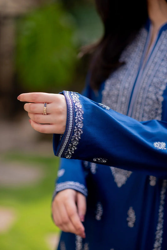 Egyptian Blue Kurta with Straight Pants