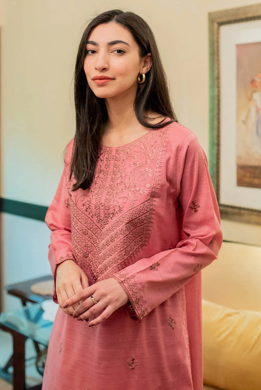 Embroidered Lawn Kurta with Straight Pants