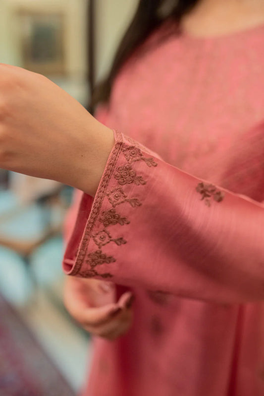 Embroidered Lawn Kurta with Straight Pants