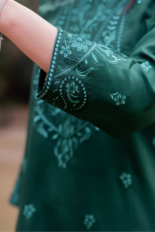 Green Kurta with Straight Pants
