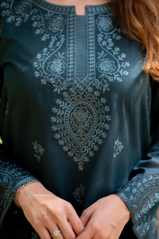 Embroidered Kurta with Straight Pants