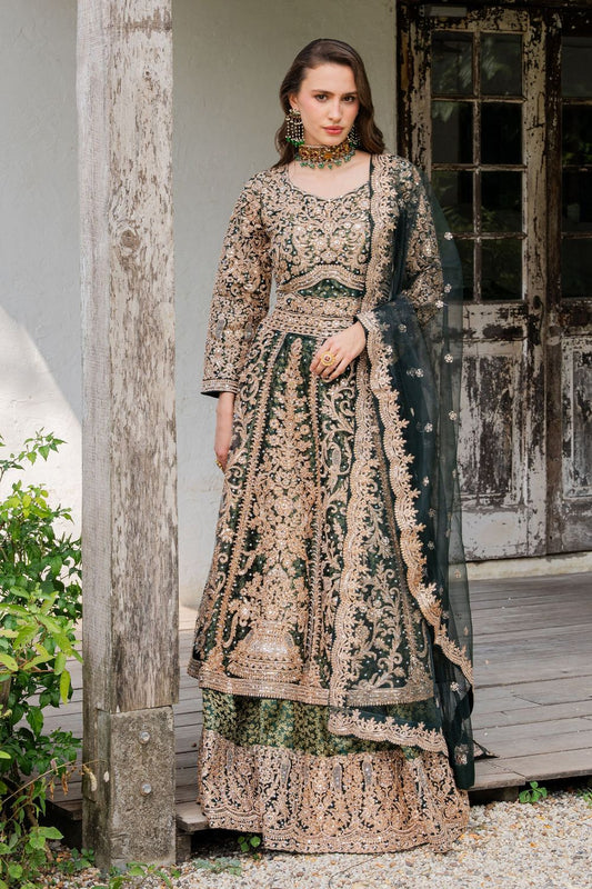 Emerald Green Embroidered Net Maxi Salwar Kameez Online in Dubai UAE Abudhabi Ajman Sharjah