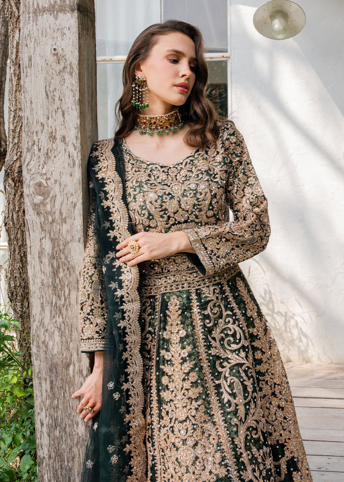 Emerald Green Net Wedding Suit for Women Online in Sri Lanka India Australia