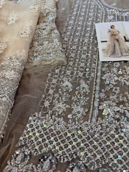 Ivory Handmade Nikah Engagement Bridal Sharara