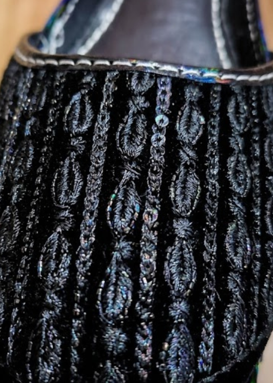 Ethnic Black Velvet Kolhapuri Online in Sri Lanka India Australia
