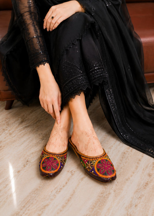 Ethnic Embroidered Slip-On Mules Online in Sri Lanka India Australia