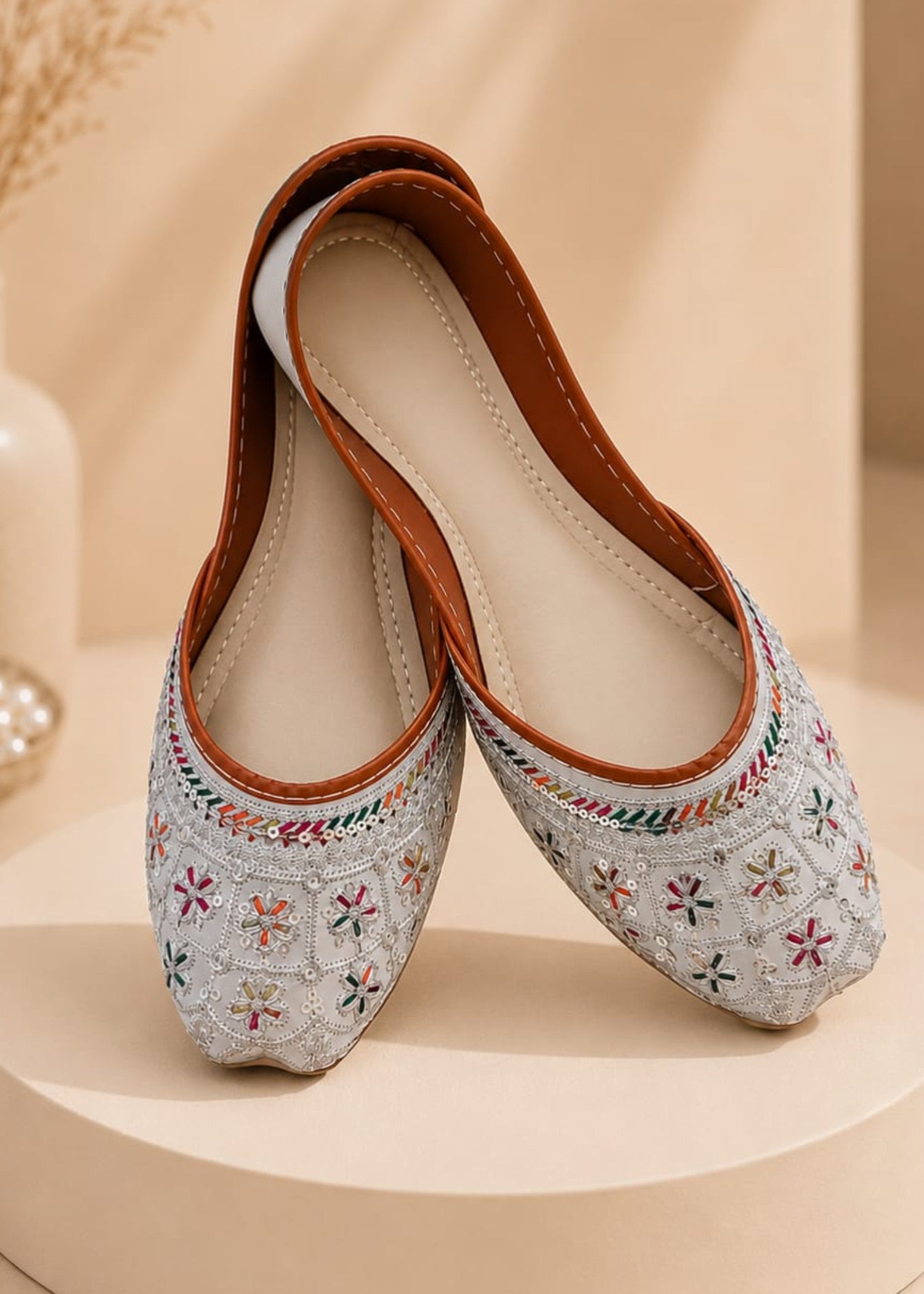 Ethnic Frost Khussa Wedding Shoes Online in UK USA Canada