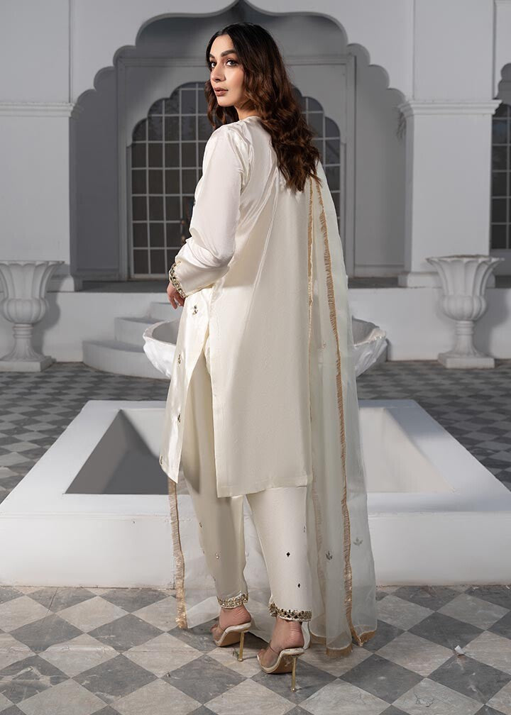 Ethnic Off-White Kattan Silk Party Wear Suit Online in Sri Lanka India Australia