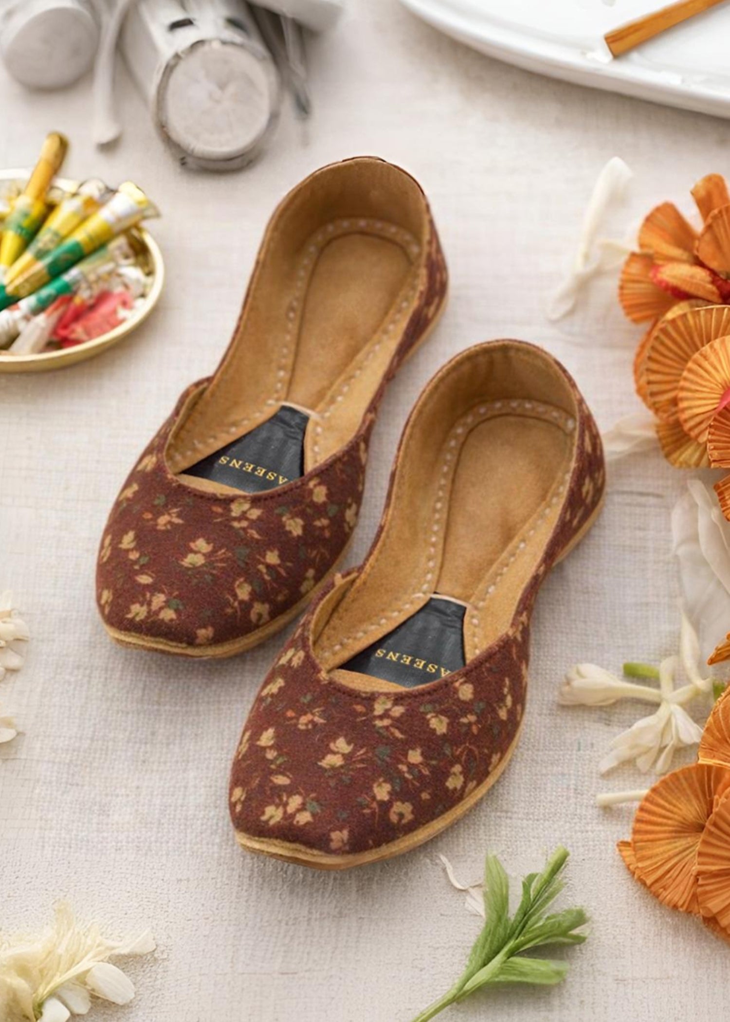 Ethnic Velvet Khussa for Women Online in KSA Riyadh Saudi Arabia Oman Bahrain Qatar