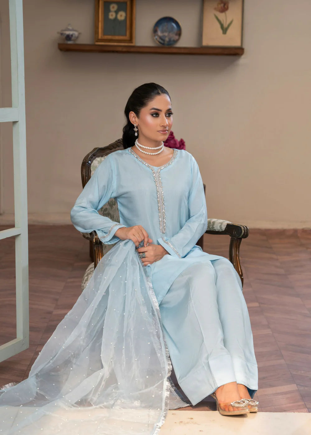 Embellished Farshi Shalwar Suit
