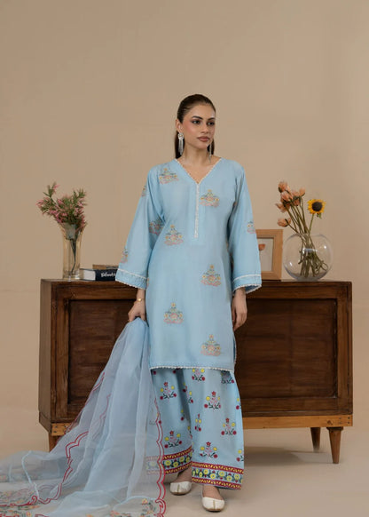 Lawn Embroidered Farshi Shalwar Suit