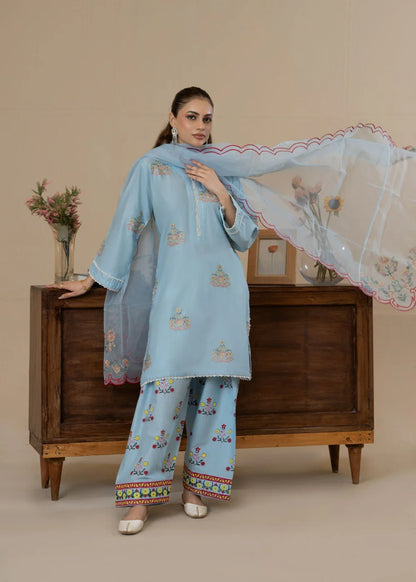 Lawn Embroidered Farshi Shalwar Suit