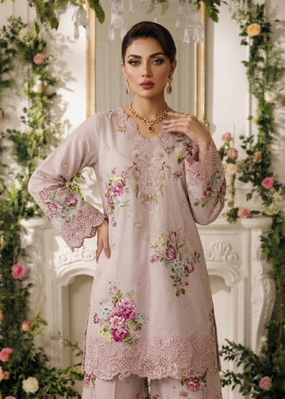 Festive Baby Pink Lawn 3 Piece Sharara Suit Online in Sri Lanka India Australia