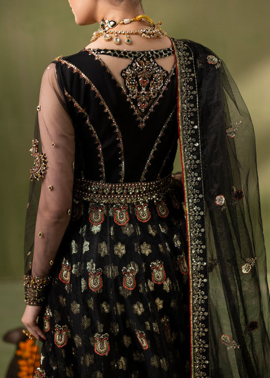 Festive Black Embroidered Net Maxi Online in Dubai DXB UAE Abudhabi Meena Bazaar