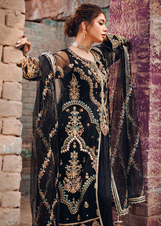 Festive Black Embroidered Net Sharara Online in Dubai DXB UAE Abudhabi Meena Bazaar