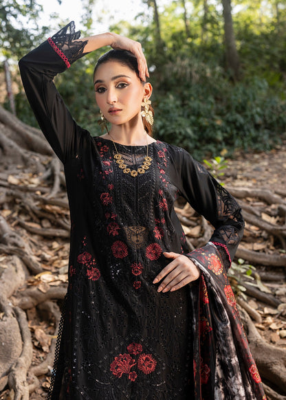 Festive Black Lawn Embroidered Pakistani Suit Online in Dubai UAE Abudhabi Ajman Sharjah