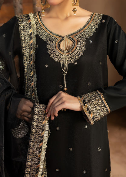 Festive Black Raw Silk Embroidered Suit Online in Sri Lanka India Australia