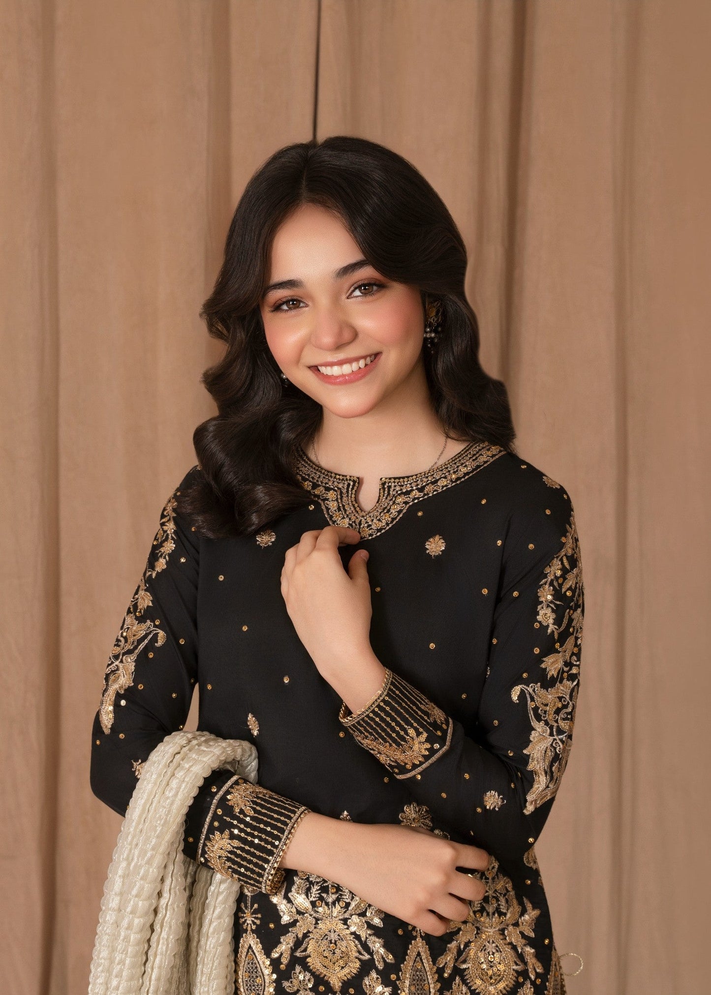 Festive Black Raw Silk Gharara with Dupatta Online in Dubai DXB UAE Abudhabi Meena Bazaar