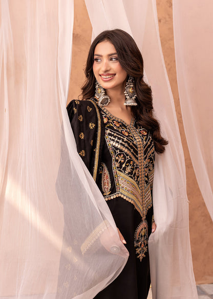 Festive Black Viscose Pakistani Suit Online in Sri Lanka India Australia