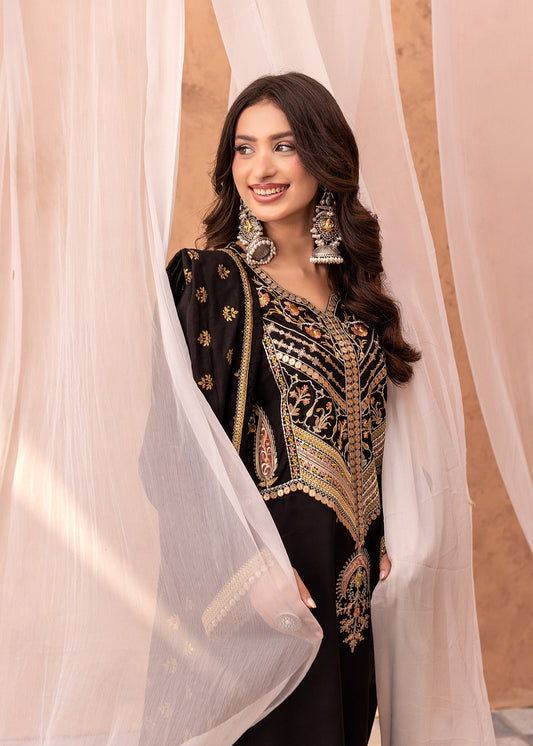 Festive Black Viscose Pakistani Suit Online in Sri Lanka India Australia