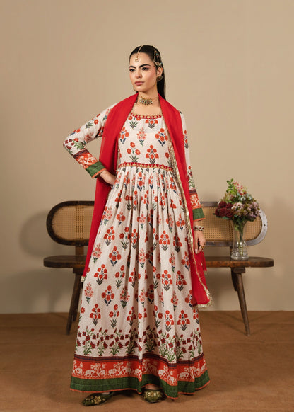 Festive Eid Ivory Pishwas Salwar Suit Online in KSA Riyadh Saudi Arabia Oman Bahrain Qatar