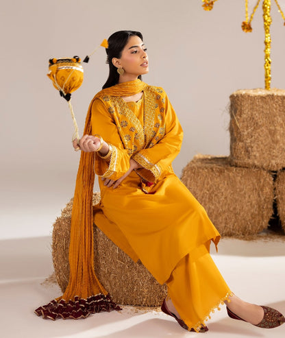 Festive Embroidered Cotton Suit with Potli Online in Sri Lanka India Australia