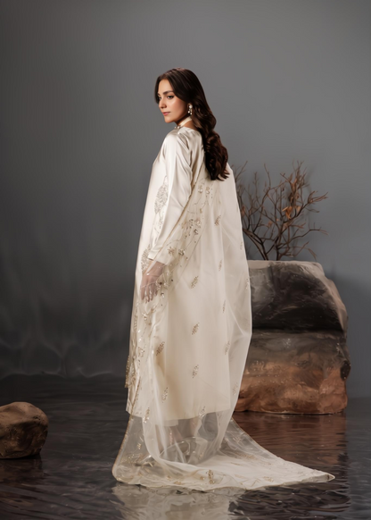 Festive Embroidered Kurta with Organza Dupatta Online in Sri Lanka India Australia