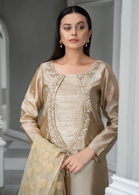 Festive Gold Kattan Silk Readymade Suit Online in Sri Lanka India Australia