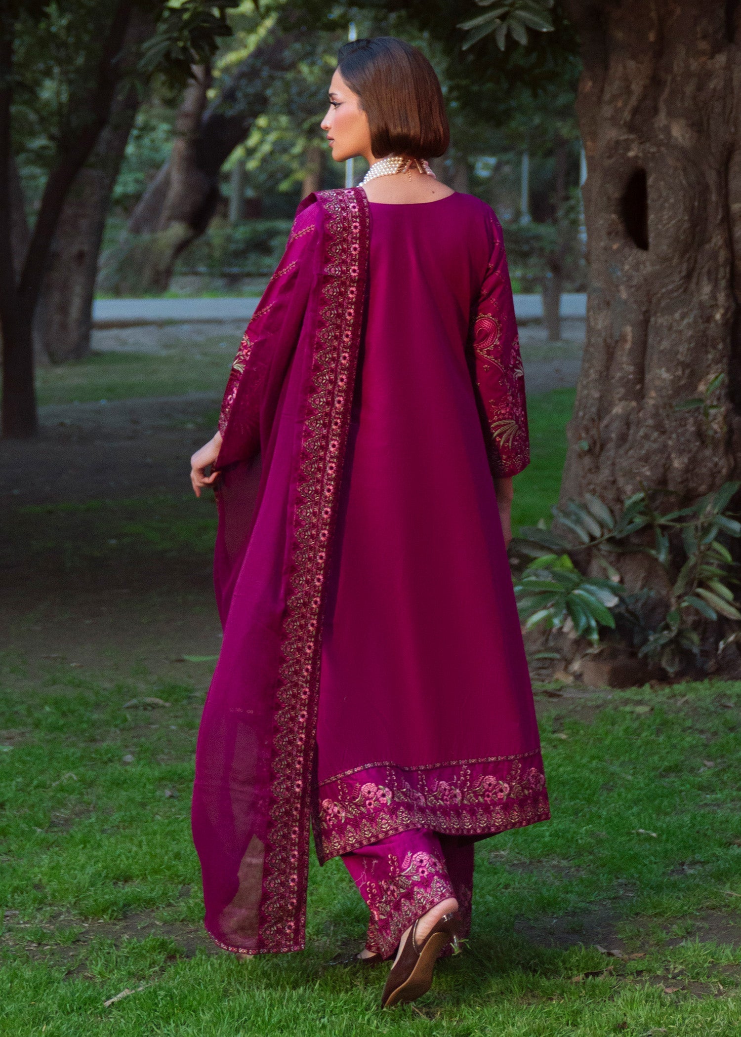 Festive Lawn Suit Shocking Pink Salwar Kameez Online in Dubai UAE Abudhabi Ajman Sharjah
