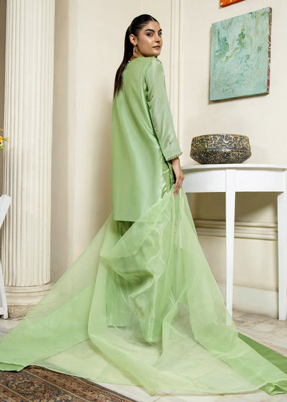 Festive Mint Green Organza Dupatta Farshi Shalwar Online in Sri Lanka India Australia