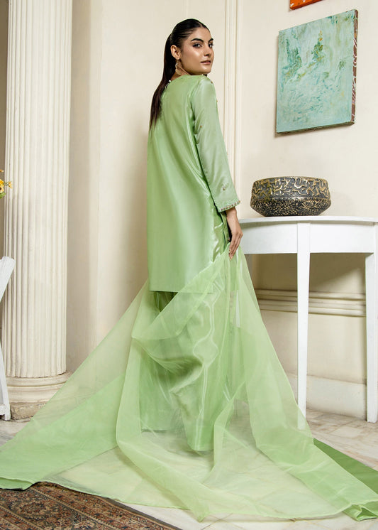 Festive Mint Green Organza Dupatta Farshi Shalwar Online in Sri Lanka India Australia