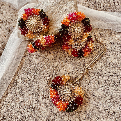 Festive Multicolour Choker and Tikka Online in UK USA Canada