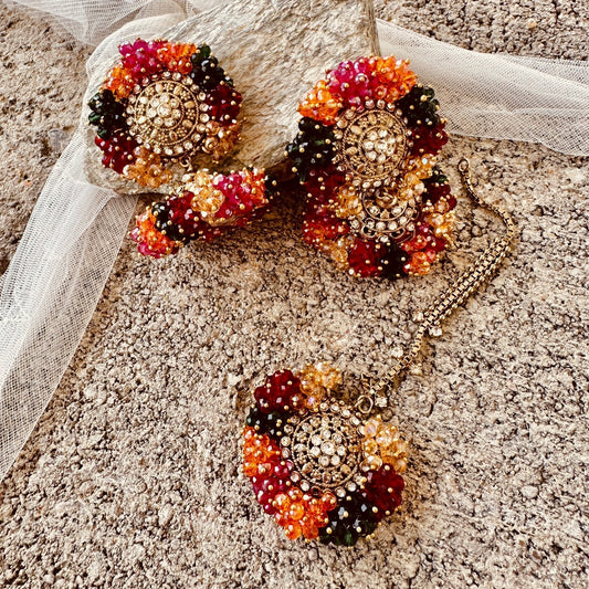 Festive Multicolour Choker and Tikka Online in UK USA Canada