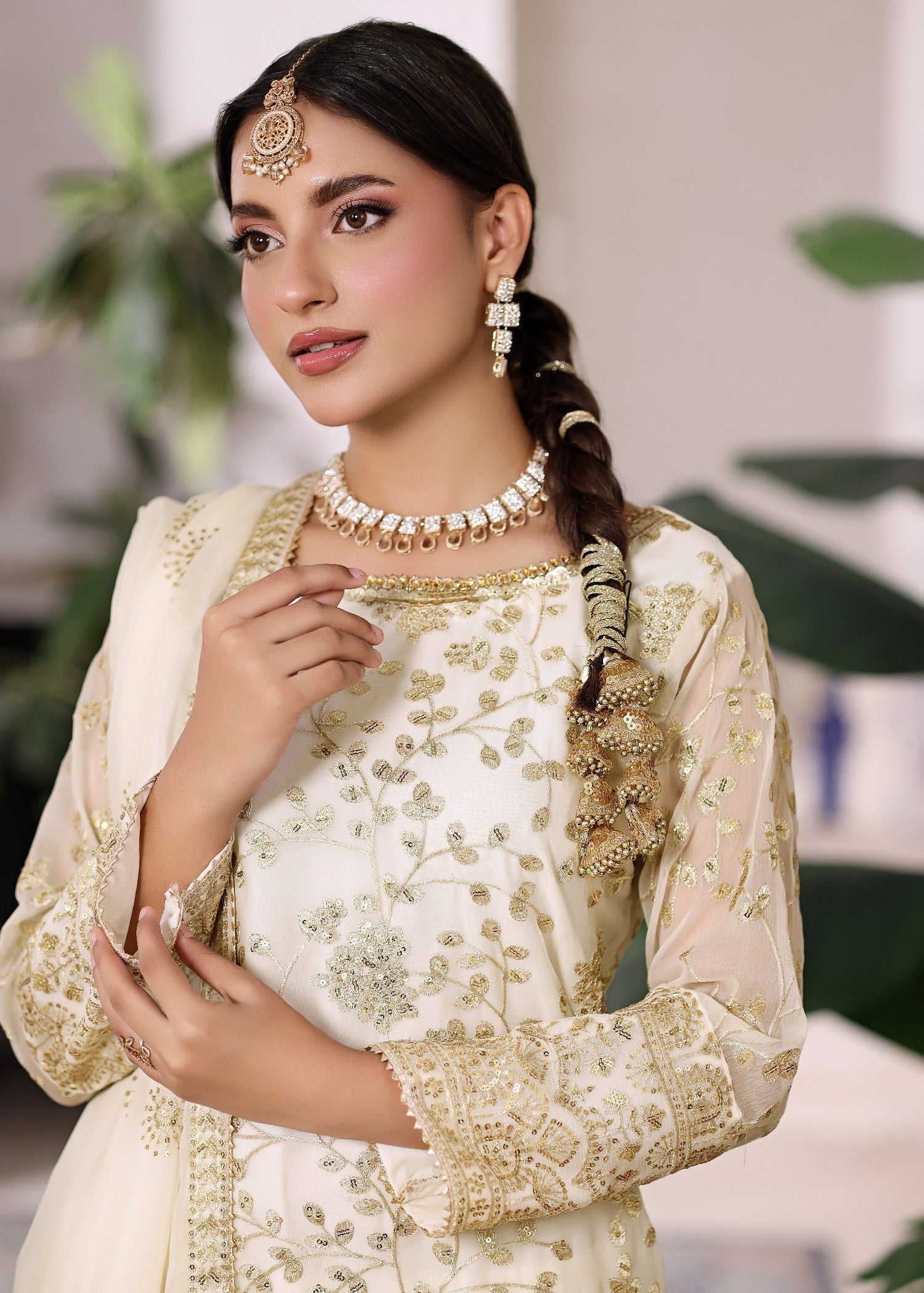 Festive Party Wear Off White Chiffon Kurti Online in Sri Lanka India Australia