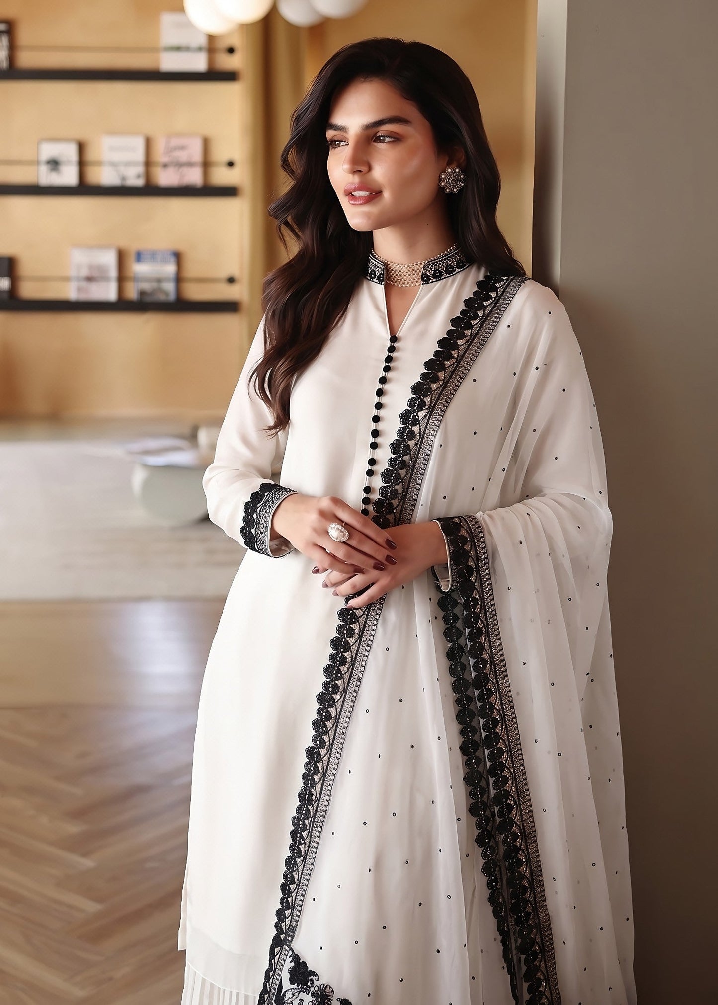 Festive Party Wear Off-White Sharara Gharara Online in Sri Lanka India Australia