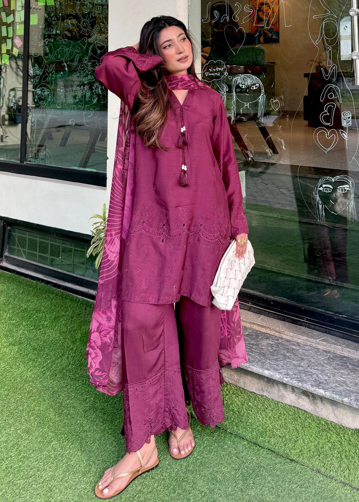 Festive Party Wear Plum Viscose Raw Silk Salwar Suit Online in Sri Lanka India Australia
