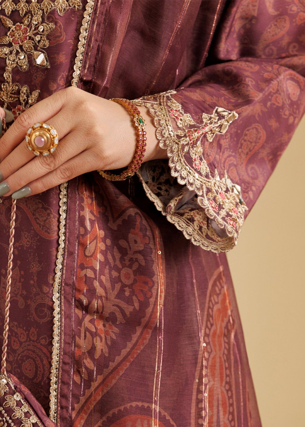 Festive Party Wear Wine Red Khaddar Salwar Kameez Online in KSA Riyadh Saudi Arabia Oman Bahrain Qatar