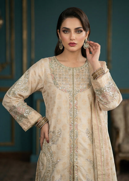 Festive Partywear Ivory Embroidered Lawn Dress Material Online in Sri Lanka India Australia