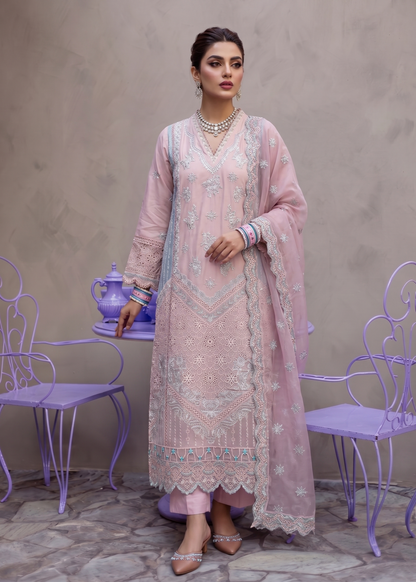 Festive Pink Cotton Embroidered Suit Online in Sri Lanka India Australia