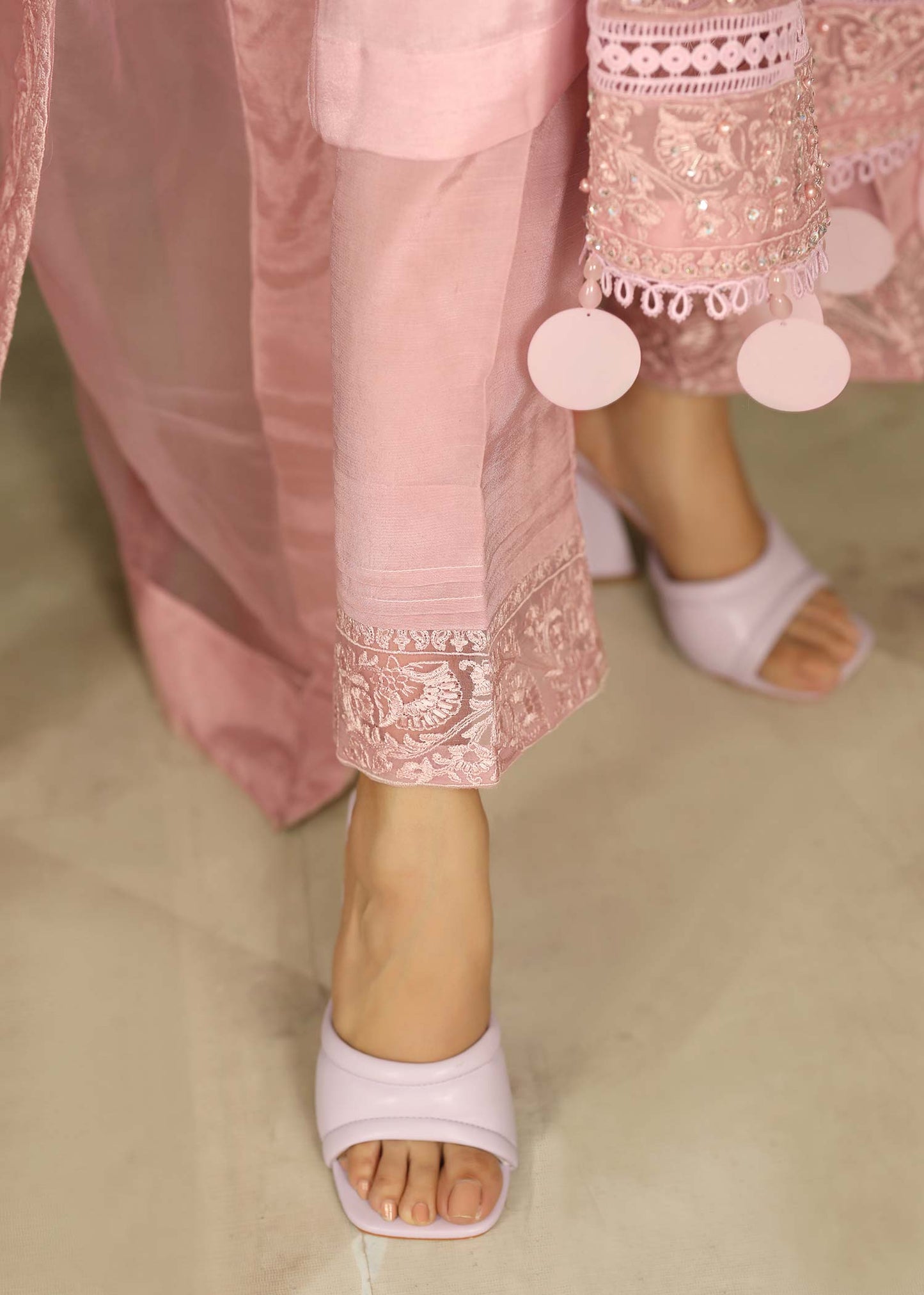 Festive Pink Embellished Organza Pakistani Suit Online in Dubai UAE Abudhabi Ajman Sharjah