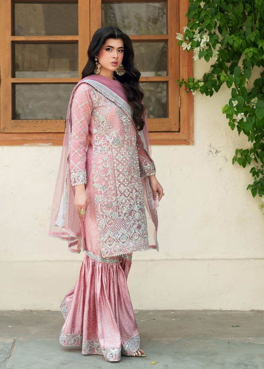 Festive Pink Net Gharara with Dupatta Online in Sri Lanka India Australia