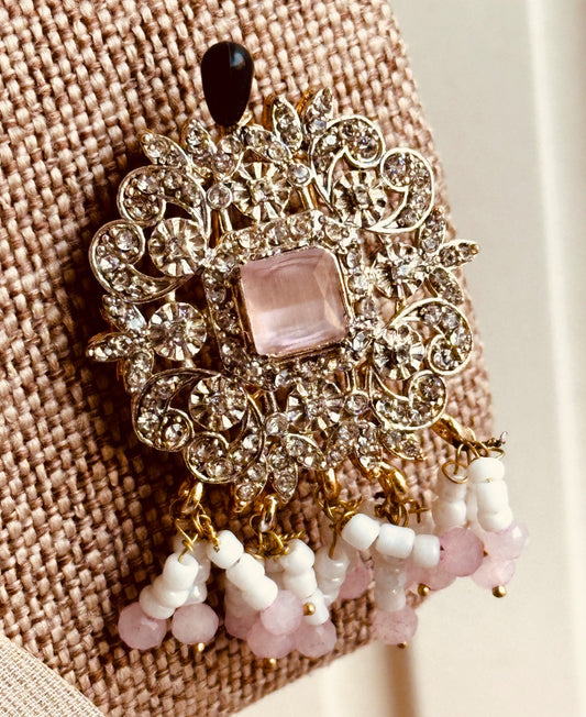Festive Pink Opera Choker Jewellery Set Online in UK USA Canada