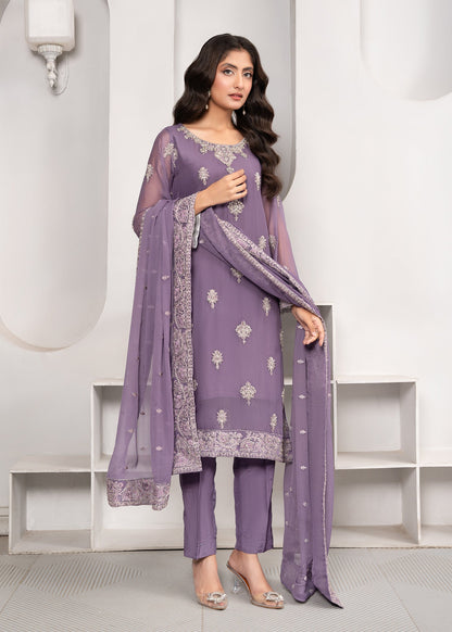 Festive Purple Chiffon Dupatta Suit Online in Sri Lanka India Australia